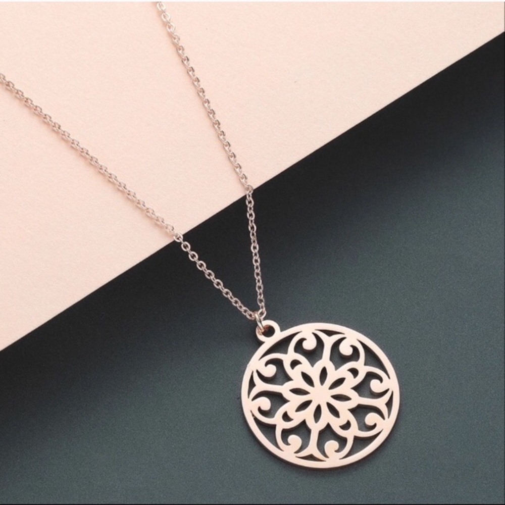 Tordova Script Medallion Necklace